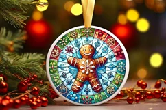 Round Christmas Ornament Sublimation|Clipart Product Image 2