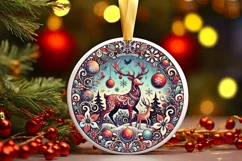 Round Christmas Ornament Sublimation|Clipart Product Image 2