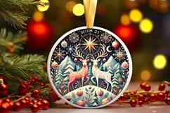 Round Christmas Ornament Sublimation|Clipart Product Image 2