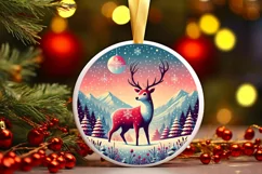 Round Christmas Ornament Sublimation|Clipart Product Image 2