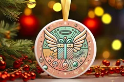 Round Christmas Ornament Sublimation|Clipart Product Image 2