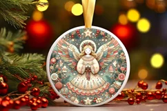 Round Christmas Ornament Sublimation|Clipart Product Image 1