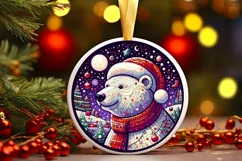 Round Christmas Ornament Sublimation|Clipart Product Image 1