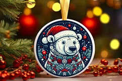 Round Christmas Ornament Sublimation|Clipart Product Image 1