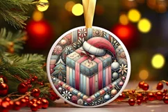 Round Christmas Ornament Sublimation|Clipart Product Image 1