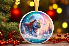 Round Christmas Ornament Sublimation|Clipart Product Image 1