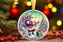Round Christmas Ornament Sublimation|Clipart Product Image 2