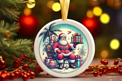 Round Christmas Ornament Sublimation|Clipart Product Image 2
