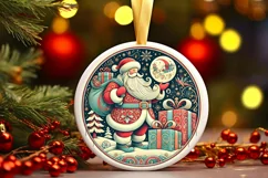 Round Christmas Ornament Sublimation|Clipart Product Image 2