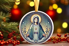 Round Christmas Ornament Sublimation|Clipart Product Image 2