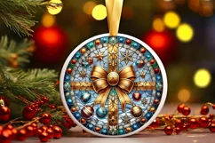 Round Christmas Ornament Sublimation|Clipart Product Image 2