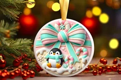 Round Christmas Ornament Sublimation|Clipart Product Image 1