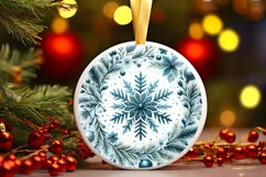 Round Christmas Ornament Sublimation|Clipart Product Image 1