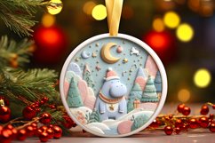 Round Christmas Ornament Sublimation|Clipart Product Image 1