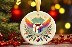 Round Christmas Ornament Sublimation|Clipart Product Image 2