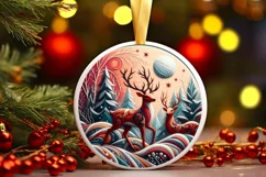 Round Christmas Ornament Sublimation|Clipart Product Image 1