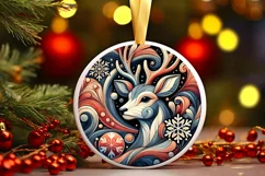 Round Christmas Ornament Sublimation|Clipart Product Image 1