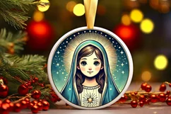 Round Christmas Ornament Sublimation|Clipart Product Image 2