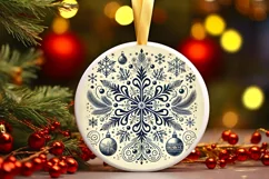 Round Christmas Ornament Sublimation|Clipart Product Image 2