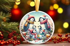 Round Christmas Ornament Sublimation|Clipart Product Image 1