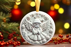 Round Christmas Ornament Sublimation|Clipart Product Image 1
