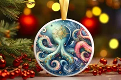 Round Christmas Ornament Sublimation|Clipart Product Image 1