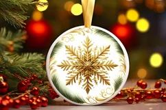 Round Christmas Ornament Sublimation|Clipart Product Image 1