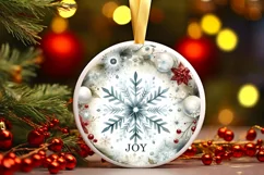 Round Christmas Ornament Sublimation|Clipart Product Image 1