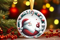 Round Christmas Ornament Sublimation|Clipart Product Image 1