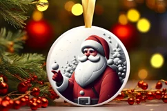 Round Christmas Ornament Sublimation|Clipart Product Image 1