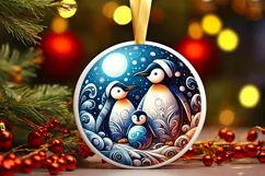 Round Christmas Ornament Sublimation|Clipart Product Image 1