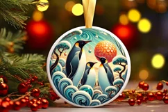 Round Christmas Ornament Sublimation|Clipart Product Image 1
