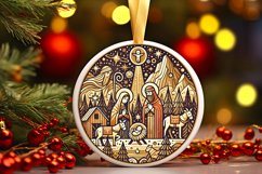 Round Christmas Ornament Sublimation|Clipart Product Image 1