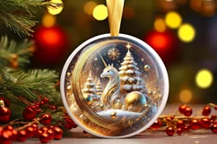 Round Christmas Ornament Sublimation|Clipart Product Image 2