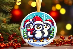 Round Christmas Ornament Sublimation|Clipart Product Image 2