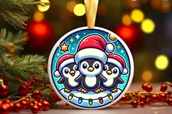 Round Christmas Ornament Sublimation|Clipart Product Image 1
