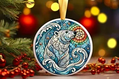 Round Christmas Ornament Sublimation|Clipart Product Image 2