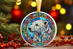 Round Christmas Ornament Sublimation|Clipart Product Image 2