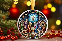 Round Christmas Ornament Sublimation|Clipart Product Image 2