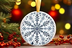 Round Christmas Ornament Sublimation|Clipart Product Image 1