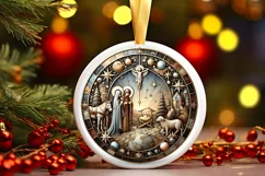 Round Christmas Ornament Sublimation|Clipart Product Image 2