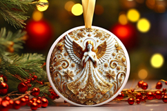 Round Christmass Ornament PNG Product Image 1