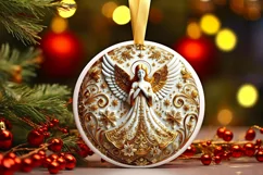 Round Christmas Ornament Sublimation|Clipart Product Image 1