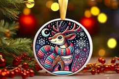 Round Christmas Ornament Sublimation|Clipart Product Image 2