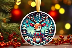Round Christmas Ornament Sublimation|Clipart Product Image 2