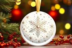 Round Christmas Ornament Sublimation|Clipart Product Image 1