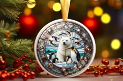 Round Christmas Ornament Sublimation|Clipart Product Image 2