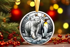 Round Christmas Ornament Sublimation|Clipart Product Image 1