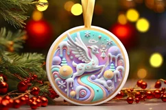 Round Christmas Ornament Sublimation|Clipart Product Image 2