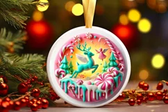 Round Christmas Ornament Sublimation|Clipart Product Image 2